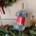 Shiny silver Christmas tinsel garland 500cm length for festive holiday decoration - 5m Silver (with Card)