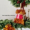 5-meter gold Christmas tinsel garland for festive home holiday party decorations - With Card / 5 Meters / Gold