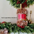 Long rose gold tinsel garland 500cm for festive Christmas wedding celebration decor - 5m Lotus Pink (with Belly Band)