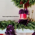 Metallic purple tinsel garland 500cm for Christmas, wedding and party festival decorations - 5m Purple (with Belly Band)