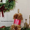 Shiny gold and red Christmas tinsel garland for festive party decoration, 500cm length - 5m Light Gold (with Belly Band)