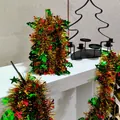 2-meter colorful Christmas tinsel garland with stars and leaves for festive decoration - 5m Christmas Theme (with Belly Band)