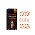 Halloween pumpkin temporary tattoo sticker set, 4 pieces for festive facial body art - Pumpkin / 4Pcs