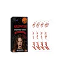 Lot de 4 tatouages temporaires d'Halloween avec des marques de griffures ensanglantées - Lot de 4