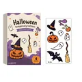 Halloween temporary tattoos set with pumpkin and ghost cartoon patterns for festive makeup - 4Pcs