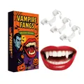 Set di Denti da Vampiro per Halloween, Tre Paia di Protesi in Plastica Bianca - Zanne di Vampiro (3 Paia) / Set da 3 paia / Bianco