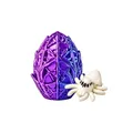 Halloween spider egg toy with gradient purple and blue colors and a white spider model - Purple