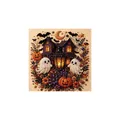 Festive Halloween DIY diamond painting kit with ghosts, pumpkin and haunted castle motifs. - 20x20cm / Dual Ghost Castle
