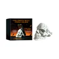 Supporto per telefono teschio Halloween e ornamento da scrivania in resina stampata 3D - 1 Pezzo / Bianco