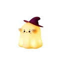 Adorable Halloween ghost night light featuring a purple witch hat and soft warm glow - 1 Piece