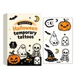 Set of 4 Halloween temporary tattoos featuring cute pumpkin, ghost and skeleton designs - Pumpkin No.4 (SKU00043957) / 4 Pieces Pack