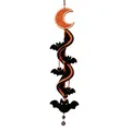 Handmade crochet Halloween bat and moon spiral hanging decoration for festive party wall decor - DIY Material Kit / 1 Piece / Bat