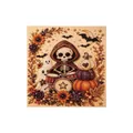 Halloween DIY diamond painting featuring a cute skeleton drummer and pumpkins - Halloween Skeleton Drummer Style / 1 Piece