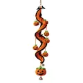 Handmade Halloween spiral crochet hanging decoration with cute pumpkin and bell details - DIY Material Kit / 1 Piece / Pumpkin