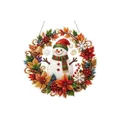 Festive Christmas snowman diamond art hanging wreath for home holiday door decor - Snowman