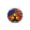 Diamond art hanging ornament with American flag tree of life design for home decor. - US Flag Tree