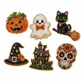DIY Halloween Kühlschrankmagnete Set mit Kürbis, Geist und Katzenmotiven aus Acryl - 6-Teiliges Set