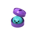 Gruseliges Halloween-Knödel-Squishy in lila Dämpfkorb zur Stressbewältigung am Schreibtisch - 1 Stück / Hellgrün