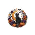 Kit de suspension DIY diamant art Halloween avec chat noir lune et motif citrouille - Lune et chat / 1 Pièce