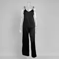 Elegant black satin camisole and wide-leg pants pajama set for comfortable summer nights - S / Top And Bottom / Black