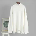Eleganter weißer Oversize-Strickpullover mit Rollkragen für die Herbst-Winter-Kollektion der Damen - S / Oberteile / Weiß