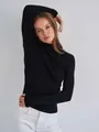 Eng anliegender schwarzer Rollkragenpullover für Damen, ideal für Herbst und Winter. - Einheitsgröße / Oberteile / Schwarz