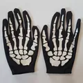 Halloween children skeleton bone print gloves in black and white for party costumes - Skeleton Style / Black and White