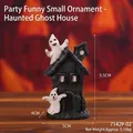 Miniature Halloween resin haunted house with ghosts for spooky tabletop atmosphere decoration - Ghost Haunted House (Style C)