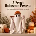 Detailopname van een baseball-spookbeeldje van hars in een feestelijke Halloween-setting - Honkbal Geest Stijl