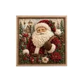 Detailed framed 3D punch needle art kit featuring a classic festive Santa Claus design - Santa Claus