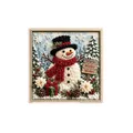 Handmade 3D Christmas felt craft kit with snowman and 'Warm Winter Wishes' sign board - Snowman