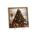 3D Christmas fabric poke art kit featuring a textured festive tree and holiday gift boxes - Christmas Tree