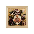 Handmade 3D Christmas gnome needle punch art kit with wooden frame for festive decor - Dwarf