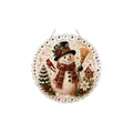 Intricate snowman Christmas hanging ornament with cardinal and birdhouse details - Broom Snowman / 1 Piece