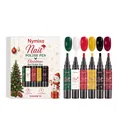 Nymixa Christmas nail polish pen set with 6 vibrant colors for quick DIY festive nail art - 30ml (5ml*6)