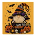 DIY Halloween witch gnome pearl diamond painting with pumpkins and beaded skull design - Halloween Dwarf Pumpkin