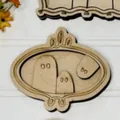 Vue macro détaillée d'un cadre de fantôme d'Halloween en bois pour la décoration - Style D