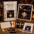 Detailed DIY Halloween Midnight Witch 3D fabric weaving kit with tools and yarn bundles - Witch