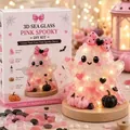 Detail view of the Pink Spooky DIY sea glass kit including ghost character and box packaging - Pink Spooky Style (C Style)