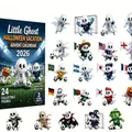 Adventskalender 2026 met 24 voetbalgeest verzamelfiguren voor Halloween-decor - Voetbal Spook Aftelkalender Set (2026)
