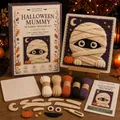 Halloween Mummy 3D fabric weaving kit with all DIY materials and finished artwork. - Mummy