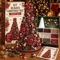 Kit fai-da-te albero di Natale di perline con stelle di Natale rosse e campanelli - Albero di Natale 8 (Gioiello di Stella di Natale)