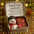Kleine Weihnachts-Taschenumarmung-Box mit Filzschneemann und herzlichen Grüßen - Schneemann Stil (C)