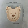 Detail of reindeer wooden Christmas tray with dimensions 20cm for holiday snacks - Elk