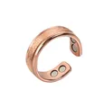 Elegant rose gold magnetic therapy open ring with stylish frosted finish for daily wear - 1 Piece / Rose Gold