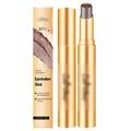 Matte grayish-brown eyeshadow stick with golden casing for waterproof and long-lasting makeup wear - 3.5g