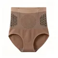Culotte sculptante marron à taille haute avec motifs en nid d'abeille respirants - S / Bas / Kaki