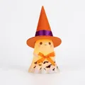 Mignonne figurine fantôme d'Halloween lumineuse avec chapeau de sorcière et chauves-souris - Fantôme avec Nœud Rose