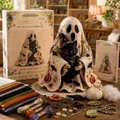 Kit patchwork fai-da-te Piccolo Fantasma in feltro con gatto nero e zucca. - Modello B