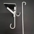 Durable white metal Christmas stocking hanger hook for fireplace mantel display set - Style 1 / White